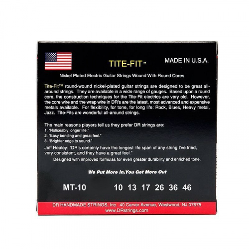 Струны DR STRINGS MT-10 TITE-FIT ELECTRIC - MEDIUM (10-46) - JCS.UA фото 3