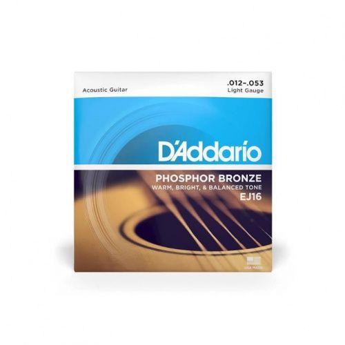 Струны DADDARIO EJ16 PHOSPHOR BRONZE LIGHT 12-53 - JCS.UA