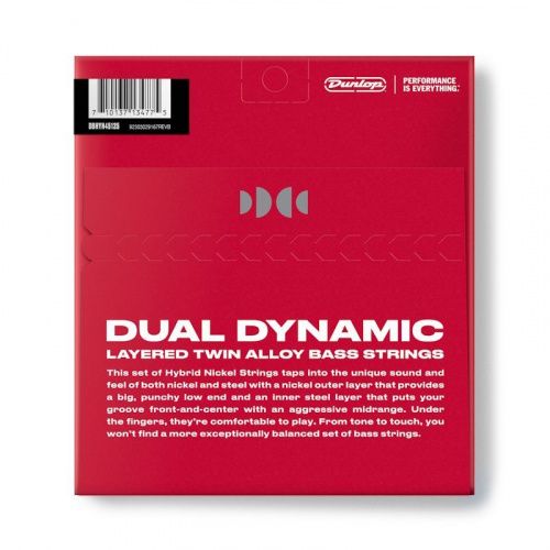Струни DUNLOP DBHYN45125 DUAL DYNAMIC LAYERED TWIN ALLOY HYBRID WOUND NICKEL BASS STRINGS 45-125 5-STRING - JCS.UA фото 2