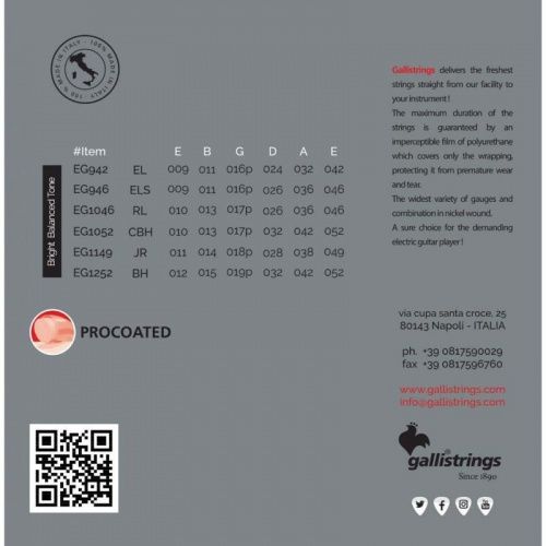 Струни для електрогітари Gallistrings EG0946 EXTRA LIGHT SPECIAL - JCS.UA фото 3