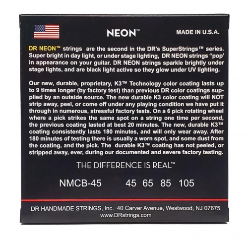 Струни DR STRINGS NMCB-45 NEON MULTI-COLOR BASS - MEDIUM (45-105) - JCS.UA фото 2