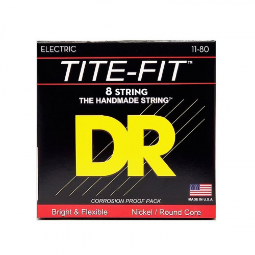 Струни DR STRINGS TF8-11 TITE-FIT ELECTRIC - EXTRA HEAVY 8 STRING (11-80) - JCS.UA