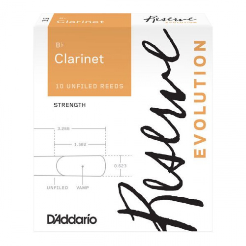 Тростини для кларнета D'ADDARIO Reserve Evolution Bb Clarinet #2.5 - 10 Pack - JCS.UA