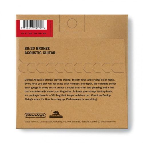 Струни DUNLOP DAB1356 80/20 BRONZE ACOUSTIC GUITAR STRINGS (13-56) - JCS.UA фото 2