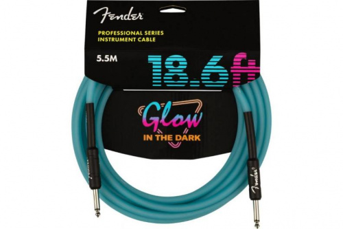Кабель инструментальный FENDER CABLE PROFESSIONAL SERIES 18.6' GLOW IN DARK BLUE - JCS.UA