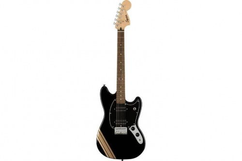 Електрогітара SQUIER by FENDER BULLET MUSTANG FSR HH BLACK w/COMPETITION STRIPES - JCS.UA
