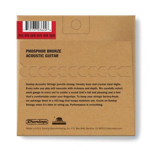 Струны DUNLOP DAP1252J PHOSPHOR BRONZE ACOUSTIC GUITAR STRINGS 12-STRING SET (12-52) - JCS.UA фото 2