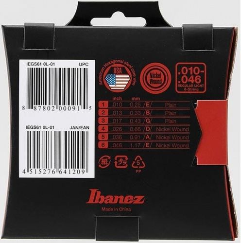 Струни для електрогітар IBANEZ IEGS61 ELECTRIC GUITARS STRING 10-46 - JCS.UA фото 2