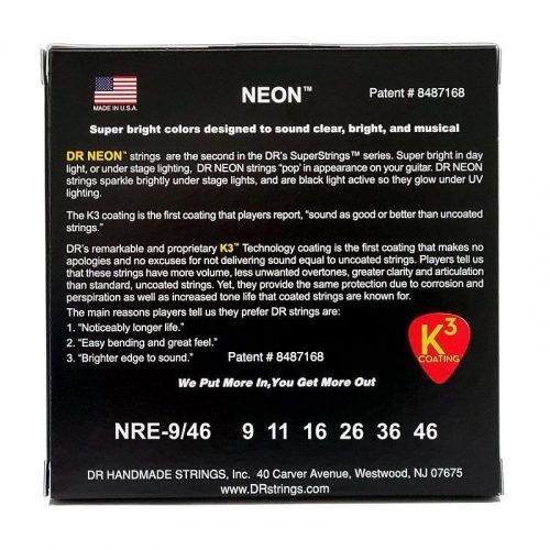 Струны DR STRINGS NRE-9/46 NEON RED ELECTRIC - LIGHT HEAVY (9-46) - JCS.UA фото 3