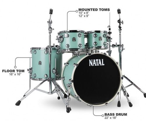 Ударна установка NATAL DRUMS CAFE RACER SEA FOAM GREEN - JCS.UA фото 3