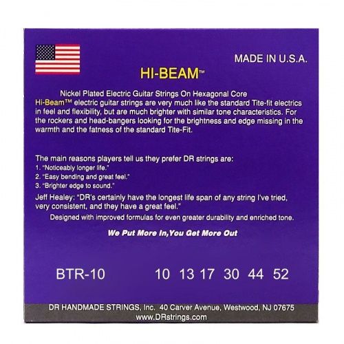 Струны DR STRINGS BTR-10 HI-BEAM ELECTRIC - BIG HEAVY (10-52) - JCS.UA фото 3