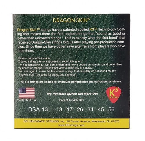 Струни DR STRINGS DSA-13 DRAGON SKIN ACOUSTIC - MEDIUM (13-56) - JCS.UA фото 3