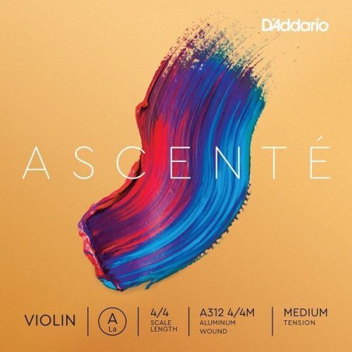 Струна для скрипки D'ADDARIO A312 4/4M ASCENTÉ VIOLIN SINGLE A STRING 4/4 Scale Medium Tension - JCS.UA