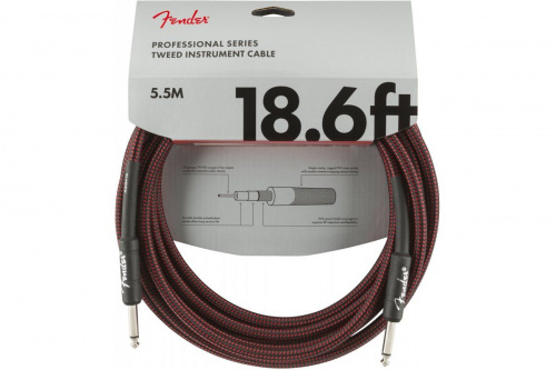 Кабель инструментальный FENDER CABLE PROFESSIONAL SERIES 18.6' RED TWEED - JCS.UA