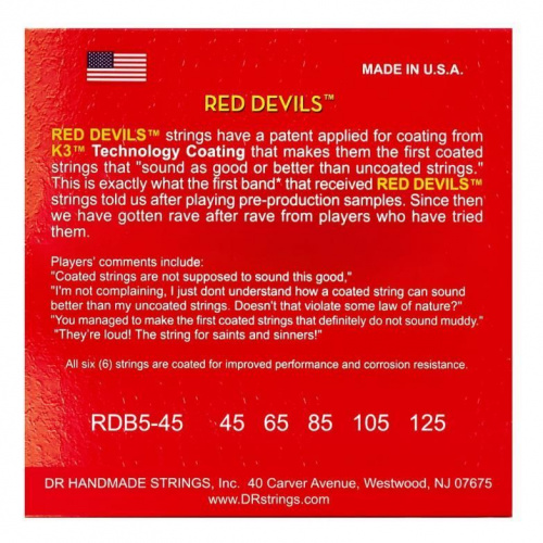 Струни DR STRINGS RDB5-45 RED DEVILS BASS - MEDIUM - 5-STRING (45-125) - JCS.UA фото 2