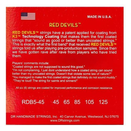 Струны DR STRINGS RDB5-45 RED DEVILS BASS - MEDIUM - 5-STRING (45-125) - JCS.UA фото 2