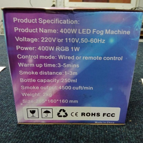 Дымогенератор Free Color SM025 400W LED - JCS.UA фото 4
