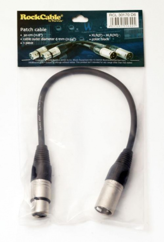 Патч-кабель ROCKCABLE RCL30170 D6 Microphone Cable (0.3m) - JCS.UA фото 2