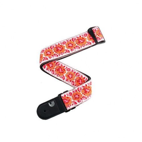 Ремінь D'ADDARIO 50PCLV00 PEACE & LOVE WOVEN GUITAR STRAP - Pink and White - JCS.UA