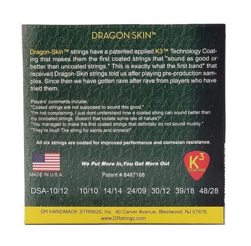 Струны DR STRINGS DSA-10/12 DRAGON SKIN ACOUSTIC - 12 STRING (10-48) - JCS.UA фото 3
