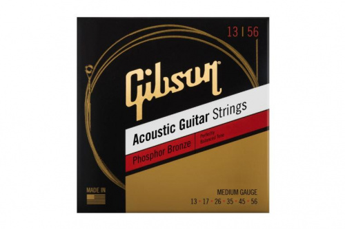 Струни для акустичних гітар GIBSON SAG-PB13 PHOSPHOR BRONZE ACOUSTIC GUITAR STRINGS 13-56 ULTRA-LIGHT - JCS.UA