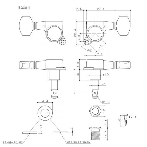 Колки для електрогітари GOTOH SG381-07 L CK - JCS.UA фото 3