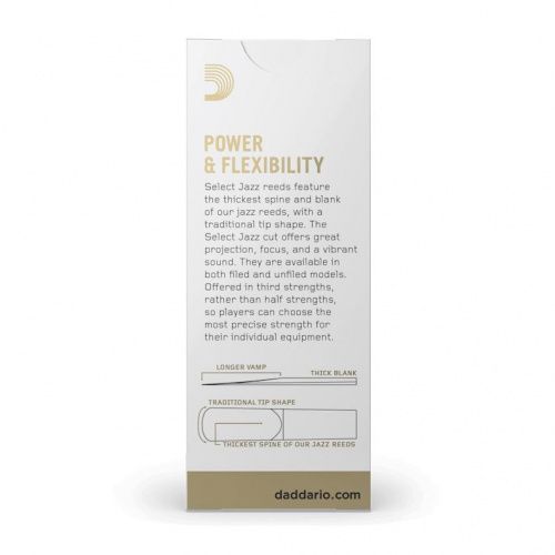 Трость D'ADDARIO RSF05TSX3S (1шт.) Select Jazz - Tenor Sax Filed 3S (1шт.) - JCS.UA фото 2
