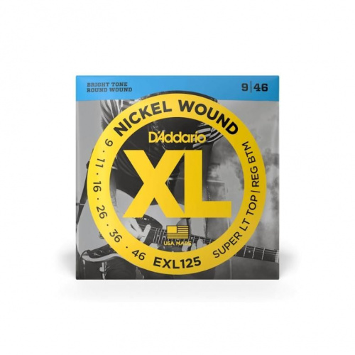 Струны для электрогитар DADDARIO EXL125 XL NICKEL WOUND SUPER LIGHT TOP / REGULAR BOTTOM (09-46) - JCS.UA
