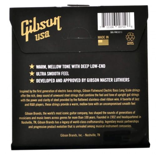 Струни для бас-гітар GIBSON SBG-FWLS12 LONG SCALE FLATWOUND BASS STRINGS MEDIUM - JCS.UA фото 2