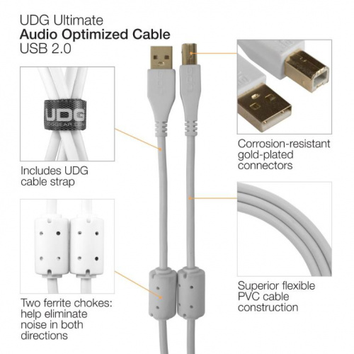 Кабель UDG Ultimate Audio Cable USB 2.0 A-B White Straight 2m - JCS.UA фото 4