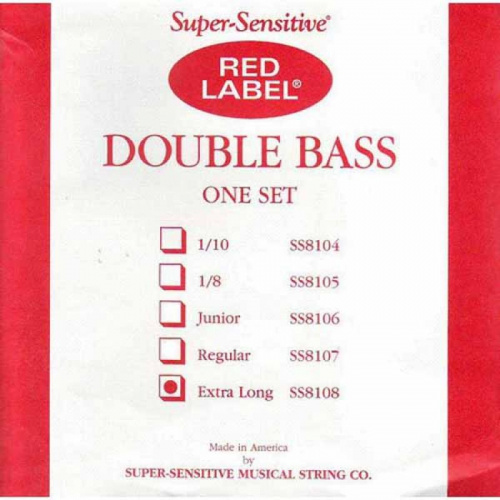 Струны для контрабаса Super-Sensitive Red Label SS8108 (Extra Long) - JCS.UA