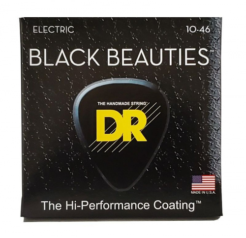 Cтруни DR STRINGS BKE-10 BLACK BEAUTIES ELECTRIC - MEDIUM (10-46) - JCS.UA