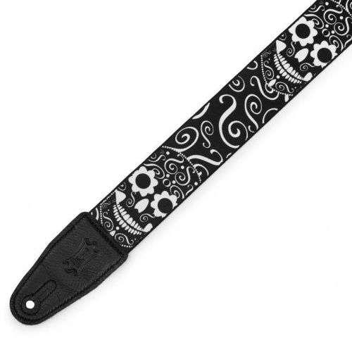 Ремінь LEVY'S MP2CAL-003 2″ Poly Calaca Guitar Strap – Skulls - JCS.UA фото 2