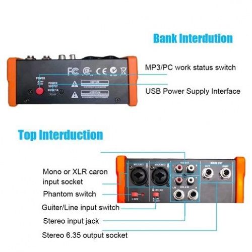 Міні мікшерний пульт Emiter-S MS-G4 - JCS.UA фото 4 Міні мікшерний пульт Emiter-S MS-G4 - JCS.UA фото 4