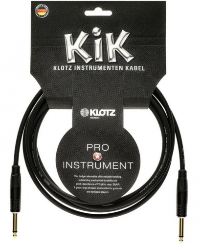 Кабель інструментальний KLOTZ KIK INSTRUMENT CABLE BLACK 3 M GOLD - JCS.UA