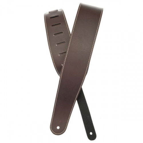 Ремінь D'ADDARIO 25LS01-DX Deluxe Leather Guitar Strap (Brown with Contrast Stitch) - JCS.UA