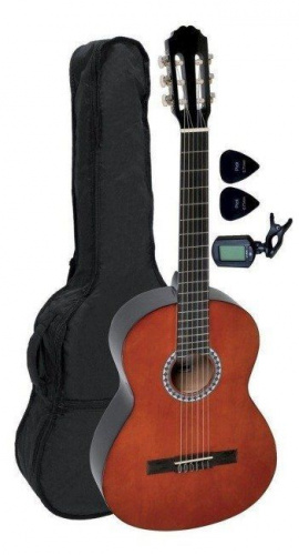 Классическая гитара GEWApure Basic 4/4 (Walnut) + чехол + тюнер + медиаторы - JCS.UA