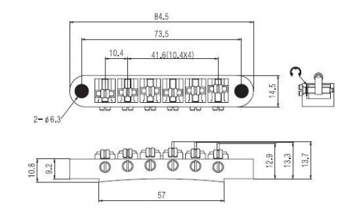 Бридж для электрогитары PAXPHIL BM005 (Chrome) - JCS.UA фото 3