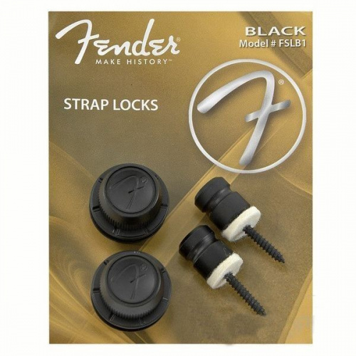 Замкове кріплення для ременя FENDER STRAP LOCKS BLACK PAIR FSLB1 - JCS.UA