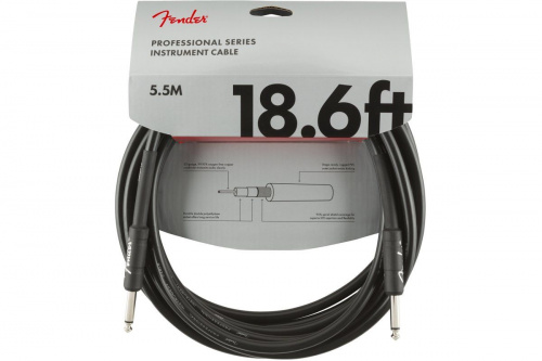 Кабель инструментальный FENDER CABLE PROFESSIONAL SERIES 18.6' BLACK - JCS.UA