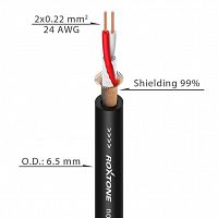 Микрофонный кабель Roxtone SFMC265, 2х0,22 кв. мм, вн. диаметр 6.5 мм, 100 м - JCS.UA