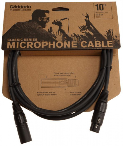 Мікрофонний кабель DADDARIO PW-CMIC-10 Classic Series Microphone Cable (3m) - JCS.UA фото 5