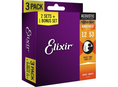 Струны Elixir PB NW L (3 Pk) (12-53) - JCS.UA Струны Elixir PB NW L (3 Pk) (12-53) - JCS.UA