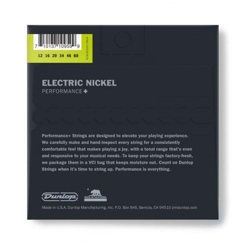 Струни DUNLOP DEN1260 PERFORMANCE+ ELECTRIC GUITAR STRINGS (12-60) - JCS.UA фото 2