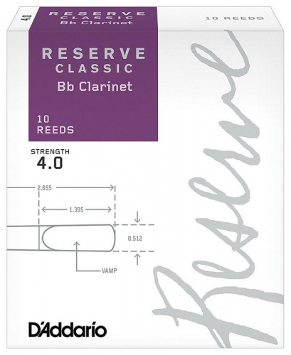 Трость D`ADDARIO DCT1040 Reserve Classic Bb Clarinet #4.0 - 10 Box - JCS.UA