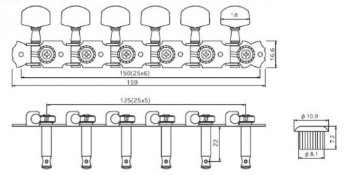 Колки для электрогитары PAXPHIL J-32 NI - JCS.UA фото 2