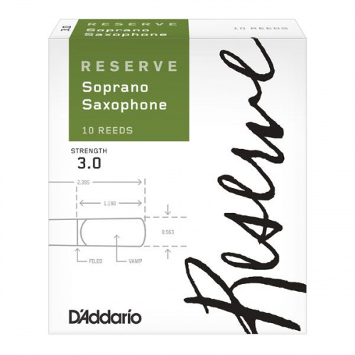 Трости для сопрано саксофона D'ADDARIO DIR1030 Reserve - Soprano Sax #3.0 - 10 Pack - JCS.UA