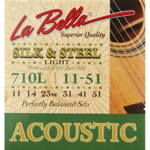 Струны La Bella 710L для акустической гитары Silk&Steel, 11-51 - JCS.UA