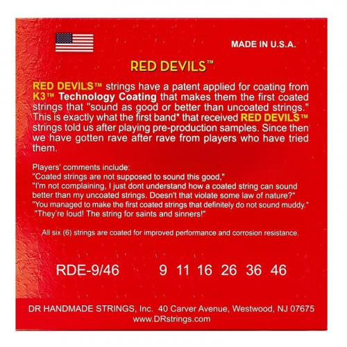 Cтруны DR STRINGS RDE-9/46 RED DEVILS ELECTRIC - LIGHT HEAVY (9-46) - JCS.UA фото 3