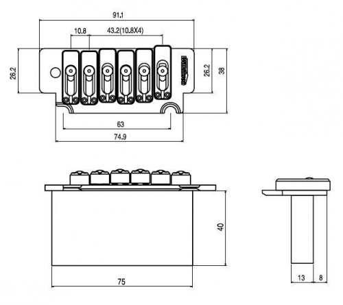 Тремоло система для электрогитары PAXPHIL WVS 50K (Chrome) - JCS.UA фото 2